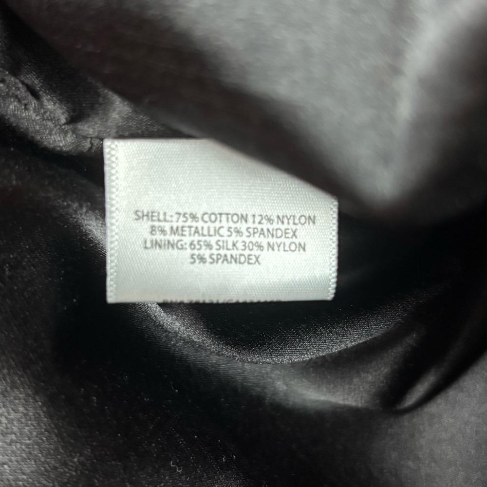 Eileen Fisher Cotton Steel Stitch
Black Metallic Shirred Stretch
Dress Size 10 - Picture 9 of 10